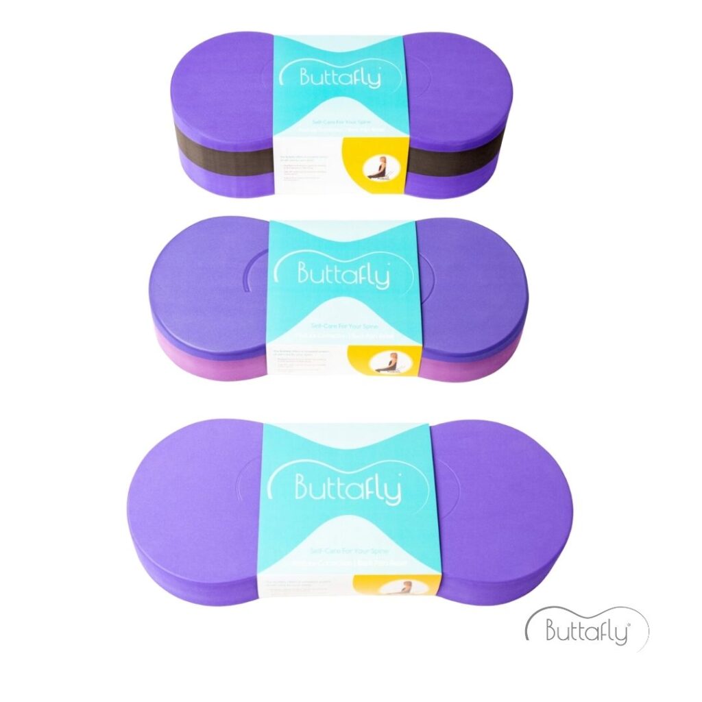 The Buttafly comes in three variations and functions as yoga block, meditation seat and back care aid.